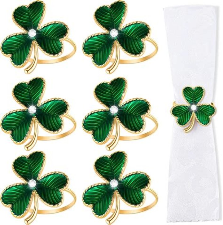 St. Patricks Day Shamrock Shaped Napkin