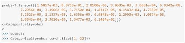 Taking sample from Categorical distribution pytorch